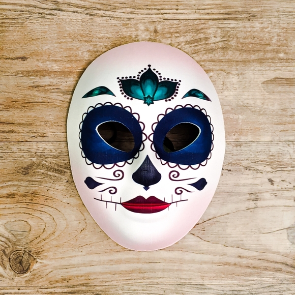 Family Set of 3 Sugar Skull Day of the Dead Masks - Picture 3 of 6